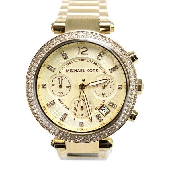 Michael Kors Mk5354 Parker Chronograph Gold Tone Stainless Steel Watch Watchcharts 3205