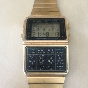 Vintage Casio Dbc 610 Data Bank Digital Calculator Watch Gold Tone Watchcharts