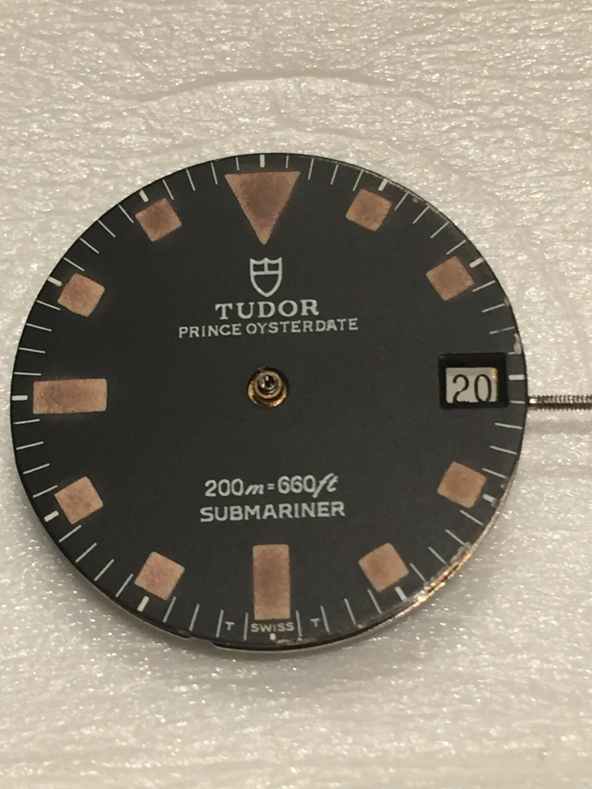 Cadran Tudor Submariner "Snowflake" Bleu Laqué - Pièce Rare De Rechange Neuve (sans étiquette)