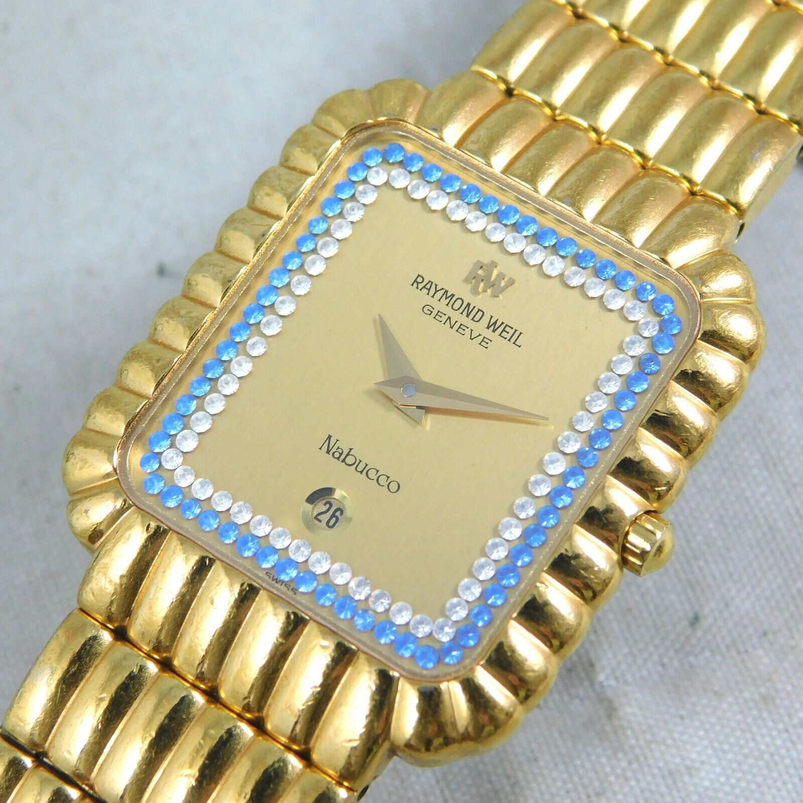RAYMOND WEIL 4707 Nabucco GOLD VINTAGE WATCH QUARTZ 
