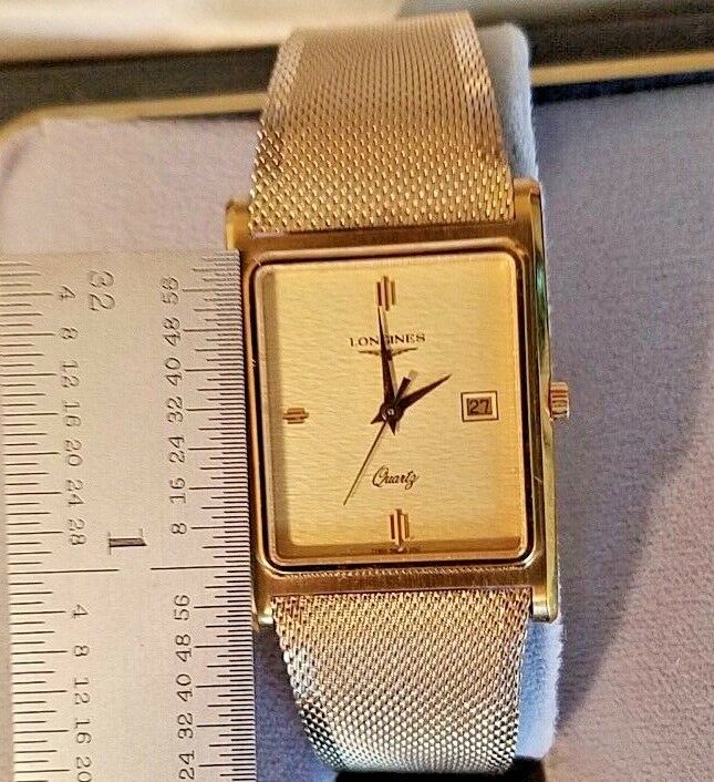 Vintage LONGINES St. MORITZ Quartz 10K Gold Plaque Dress Watch