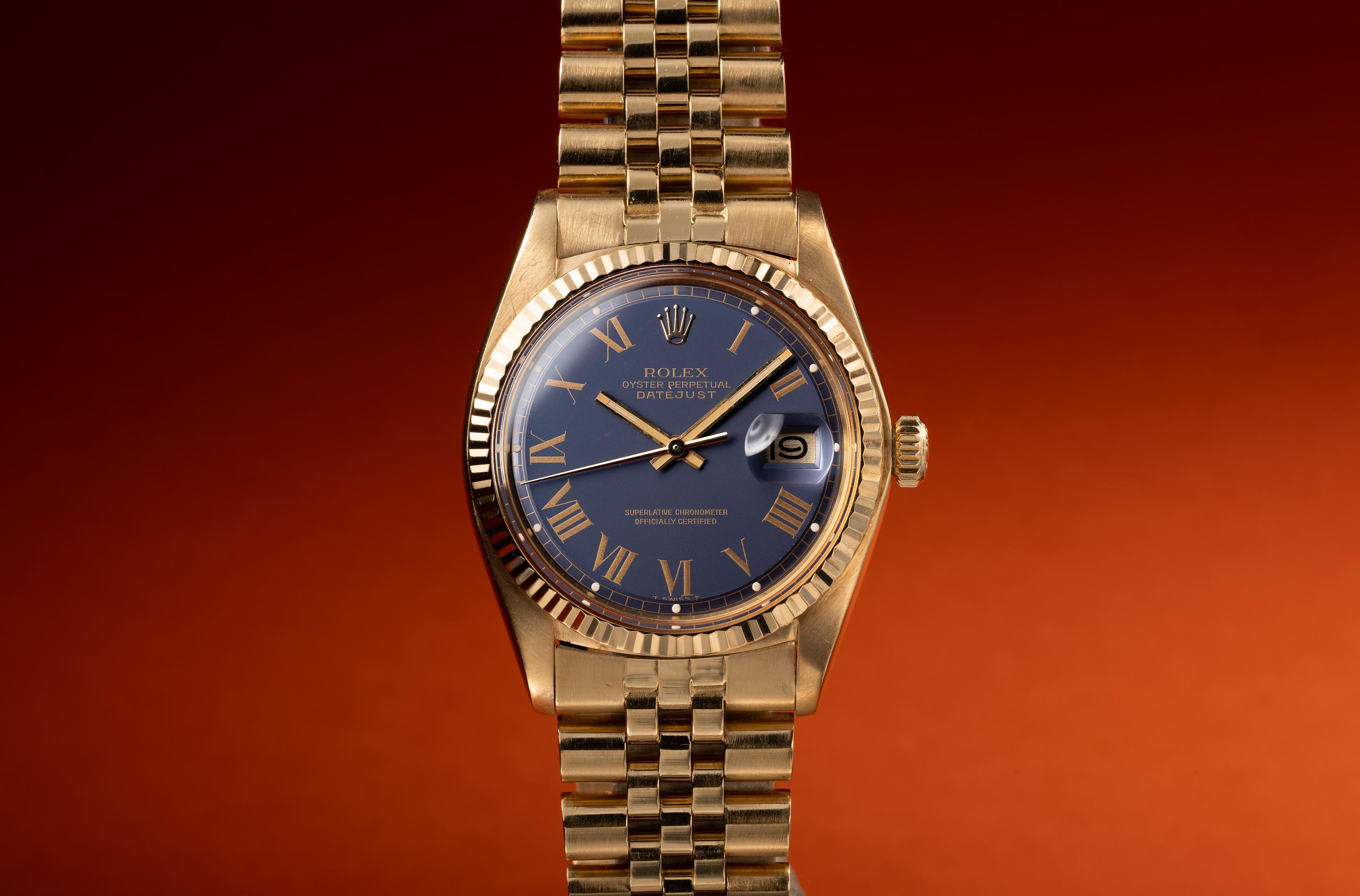 Rolex datejust 1601 18k gold sale