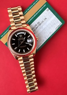 FS Rolex Day Date 40 228238 Yellow Gold Black Motif Dial 2018