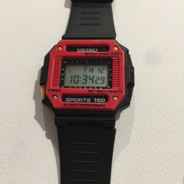 Vintage Digital Seiko Watch Sports 150 A9064A00 Alarm Chronograph