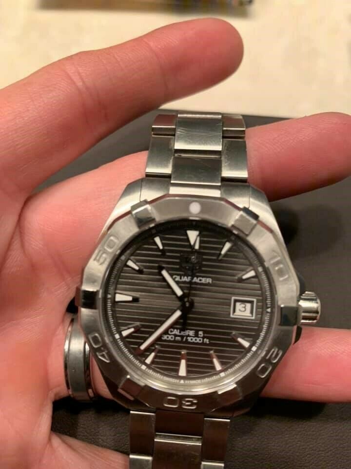 Tag Heuer Aquaracer Automatic Anthracite Grey Dial Silver Steel Strap Watch for Men - WAY2113.BA0928