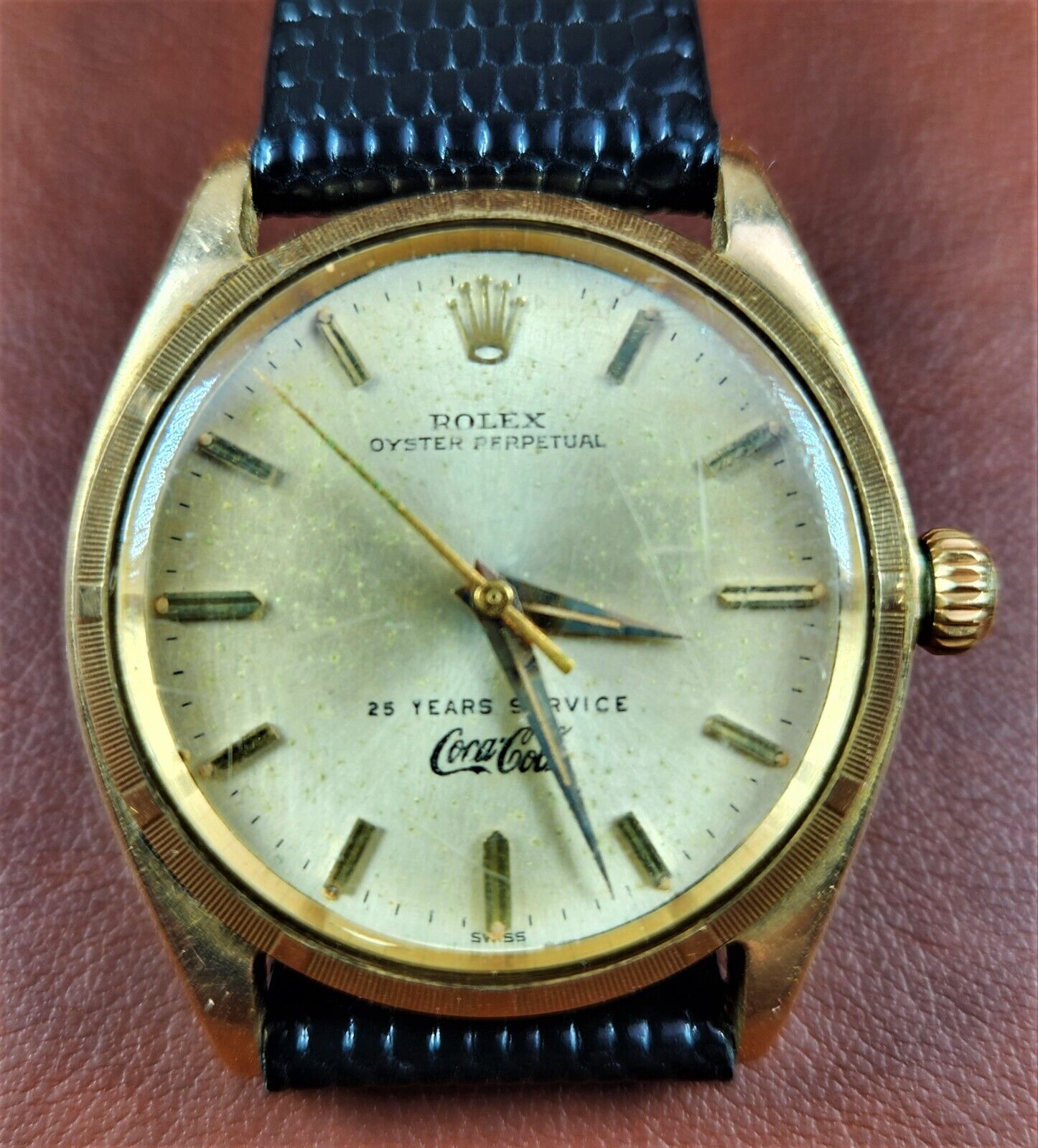 1963 Rolex Oyster Perpetual 14K Gold Coca Cola 25 Year Service 34mm Men s Watch WatchCharts