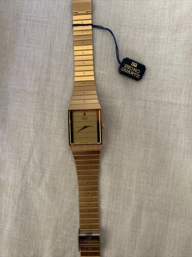 NOS Vintage SEIKO Men's 5Y00-5039 Quartz Gold Dress Wristwatch