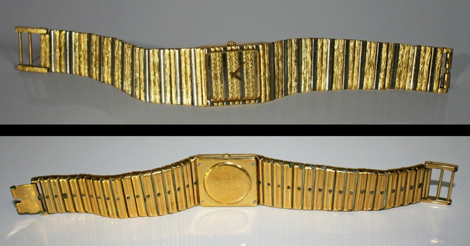 Vtg Raymond Weil Geneve 9056 Two Tone 18k Gold Electroplated 24mm
