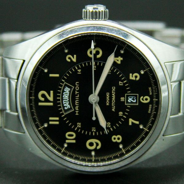 Hamilton Khaki Field Day Date Black Dial Automatic Men's Watch ...