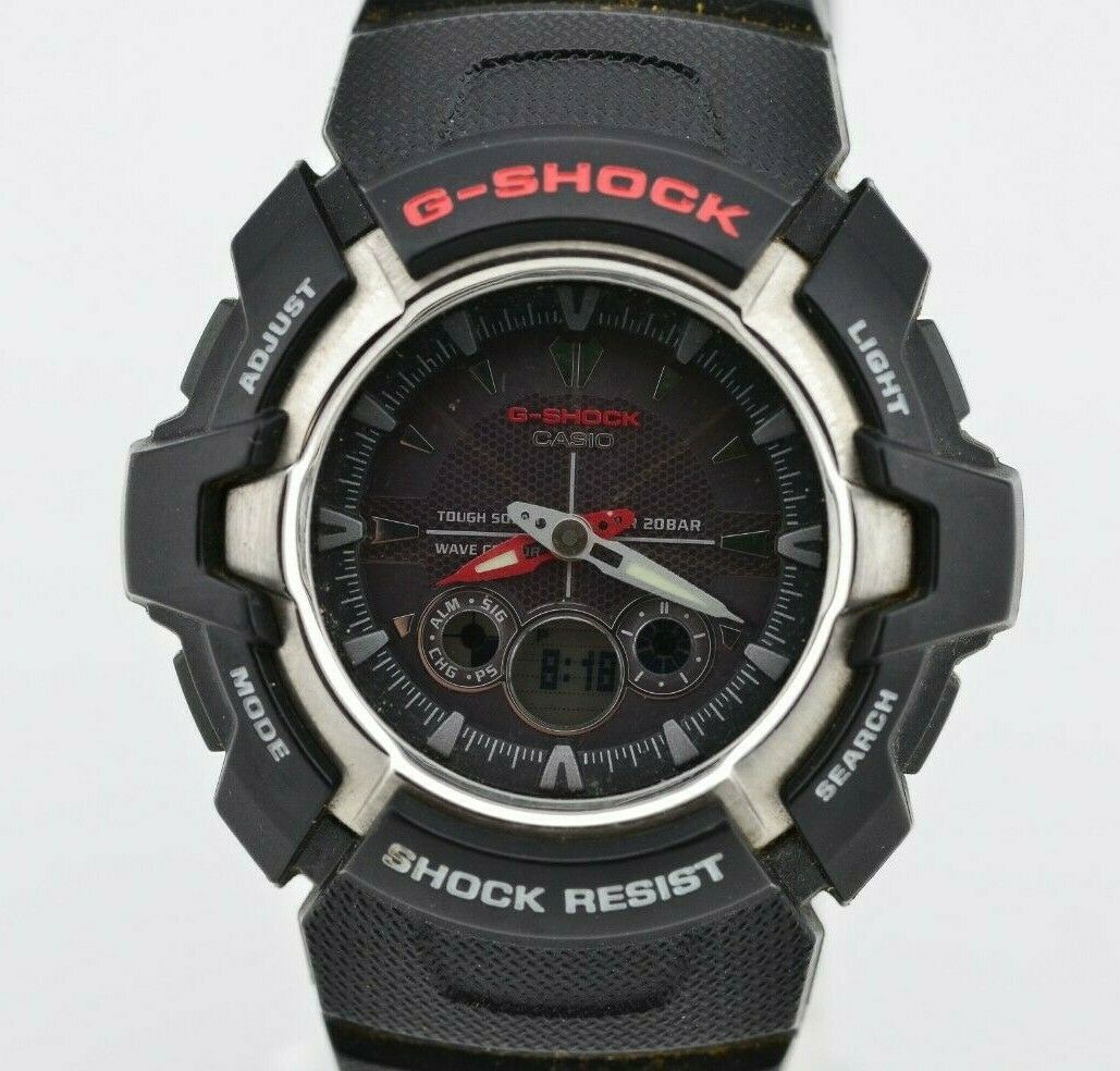 E762 Vintage Casio G-Shock Analog Digital Tough Solar Watch GW