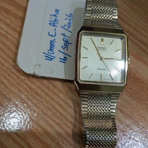 Vintage Seiko 2620-0150 R Men's Tank Gold Tone Quartz Watch Works
