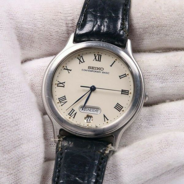 Vintage SEIKO SPIRIT CONTEMPORARY BASIC 5H23-6000 STAINLESS Mens