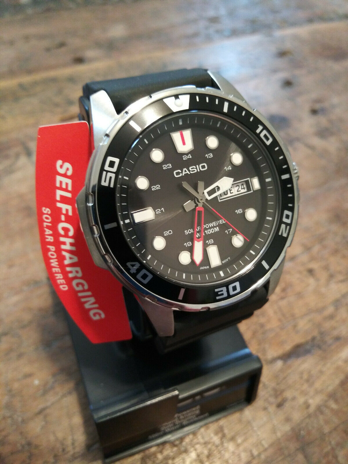 Casio MTP-S110 Solar Powered Stainless Steel 100M Diver Mens