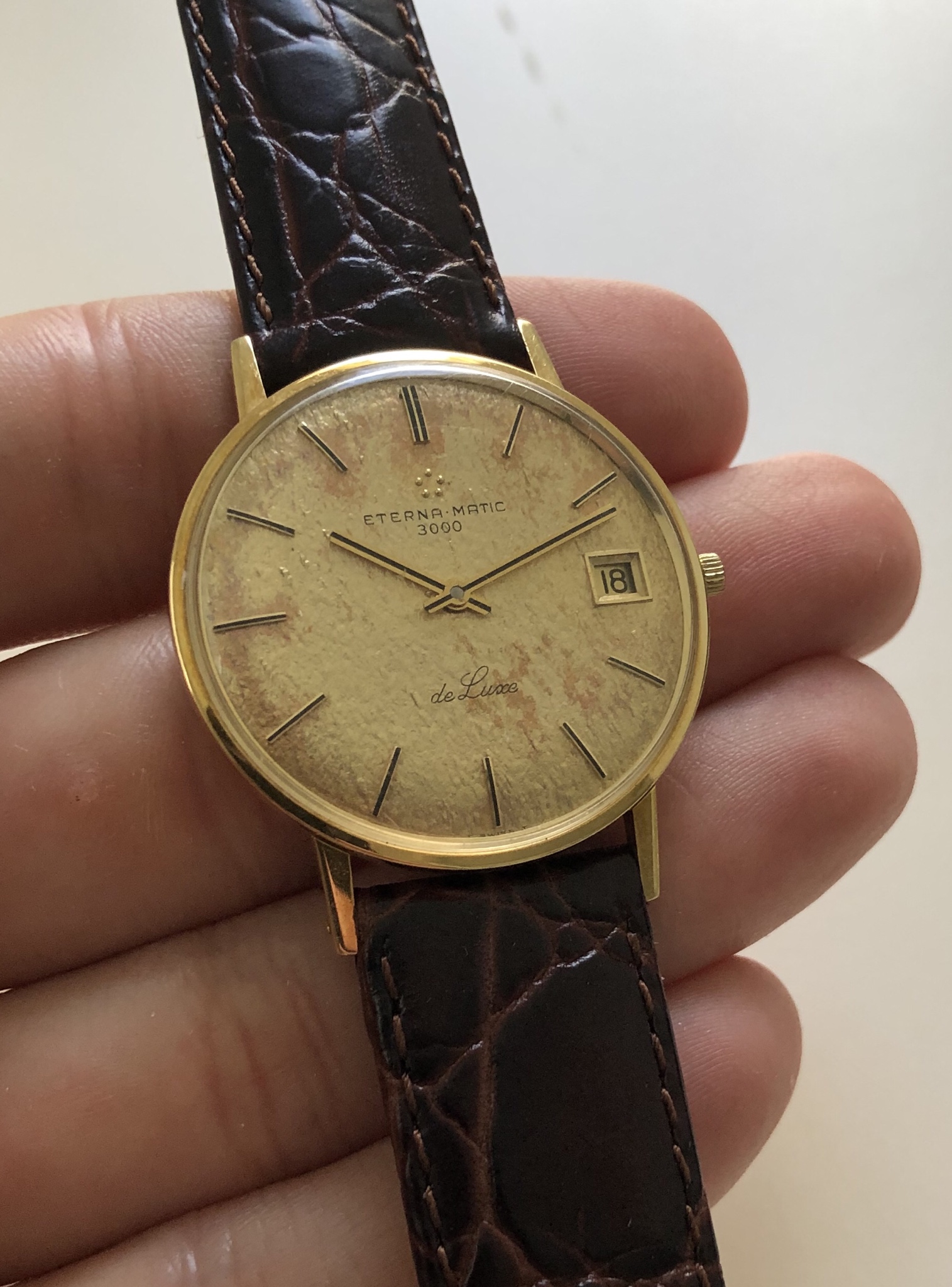 WTS Vintage Eterna Matic 3000 DeLuxe solid 18k WatchCharts Marketplace