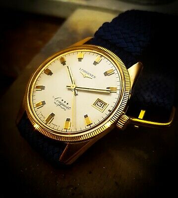 Vintage rare tristar Longines Conquest rose gold 18kt ref.8332 3