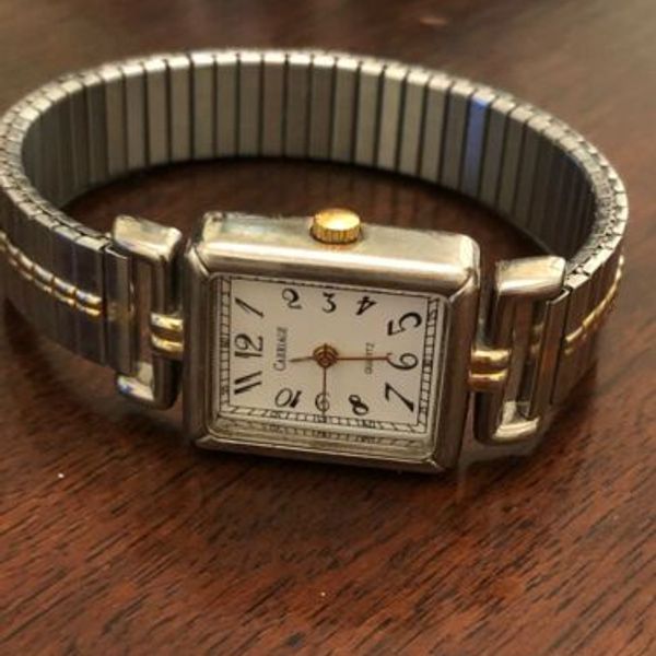 Timex Carriage Wrist Watch Gold Silver Tone Flex Band CR1216 Cell K9 |  WatchCharts