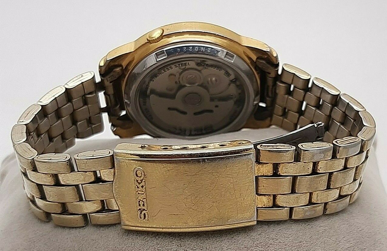 Vintage Seiko 5 Japan 7S26-03S0 Automatic See Through Back Gold