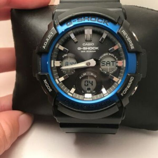 Casio GShock Men's Solar World Time Black Resin 50mm Watch GAS100B1AH8 WatchCharts