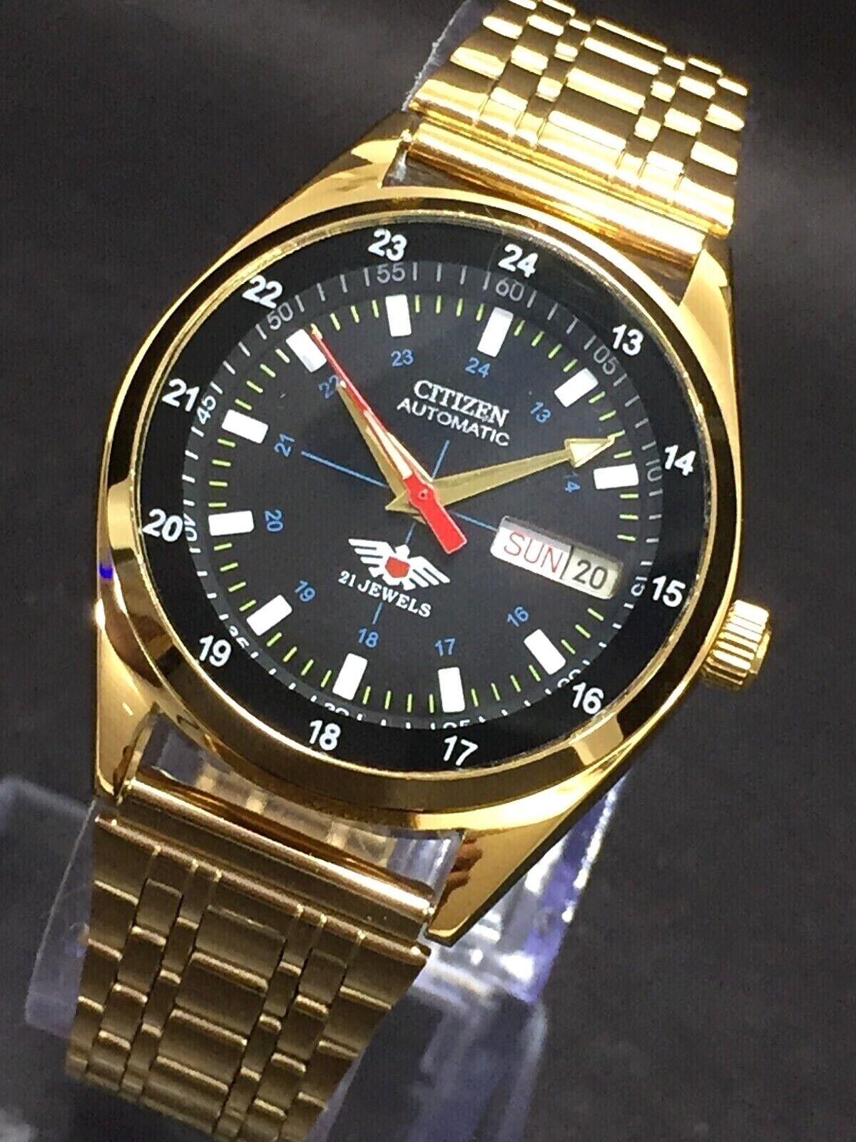 Vintage Citizen Automatic Japan Made 21 Jewels Day Date Men