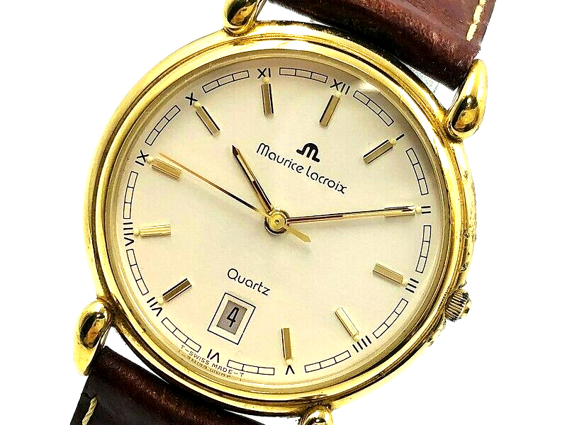 MAURICE LACROIX 92124 Quartz Watch St.Steel Gold Plated Date