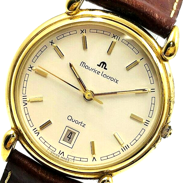 MAURICE LACROIX 92124 Quartz Watch St.Steel Gold Plated Date