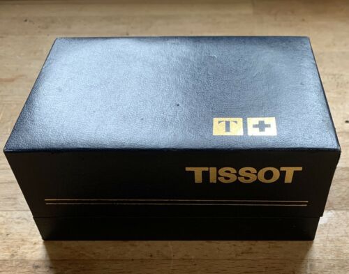 Vintage Tissot Watch Box. Blue and Gold Hinged 70s or 80s. Empty