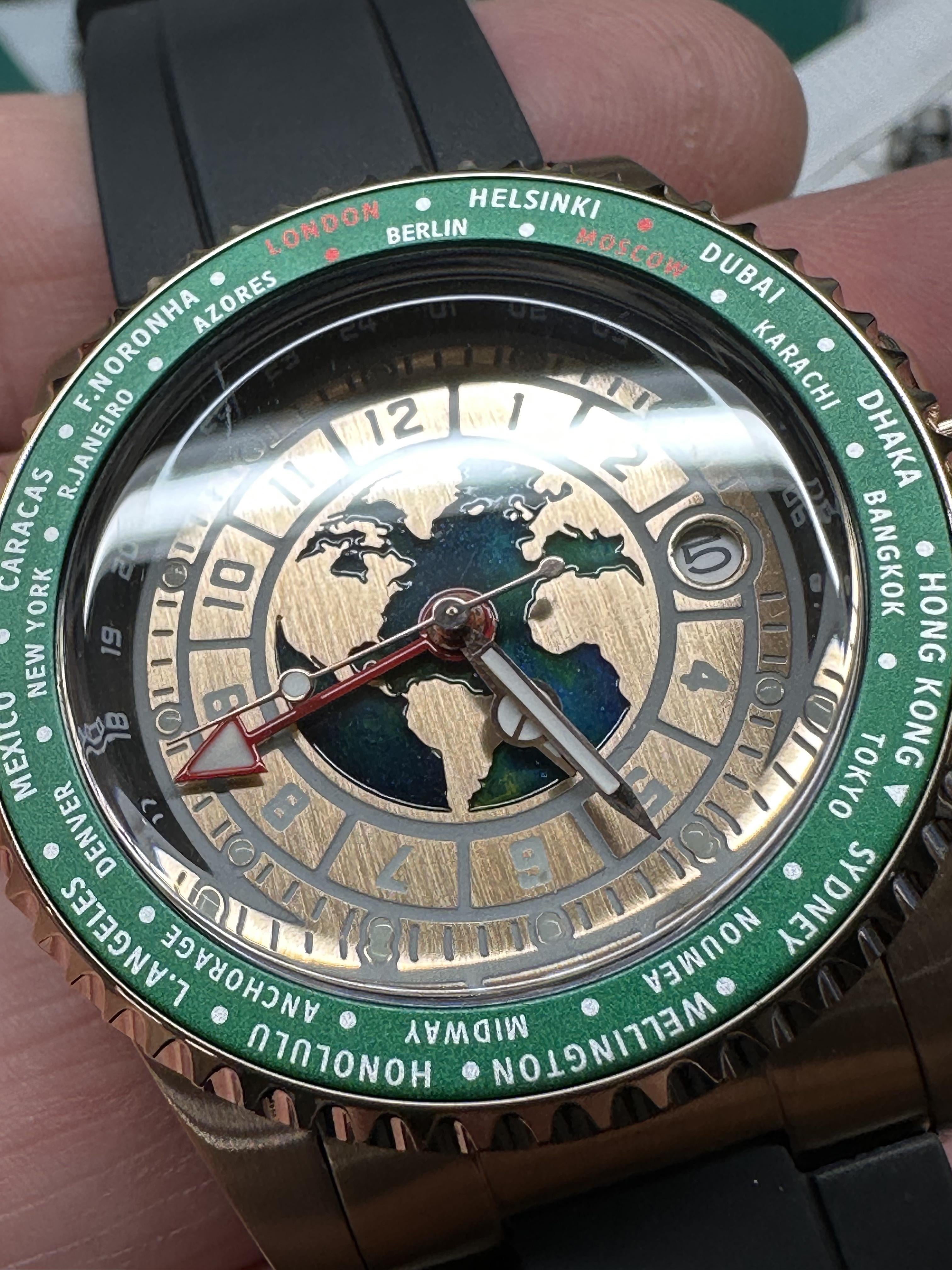 WTS] Custom rose gold colored 40mm GMT world time with custom