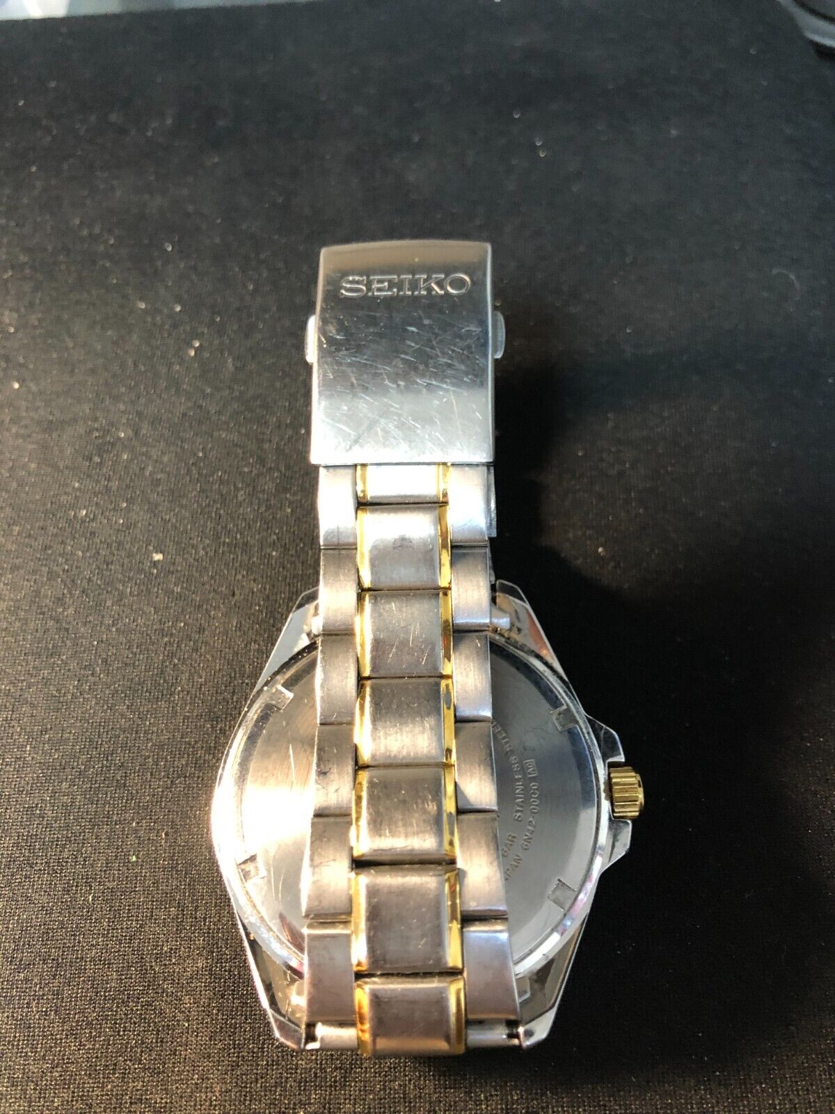 Seiko Watch 6N42 00C0 Mens Quartz Two Tone Date 100m WORKS GREAT