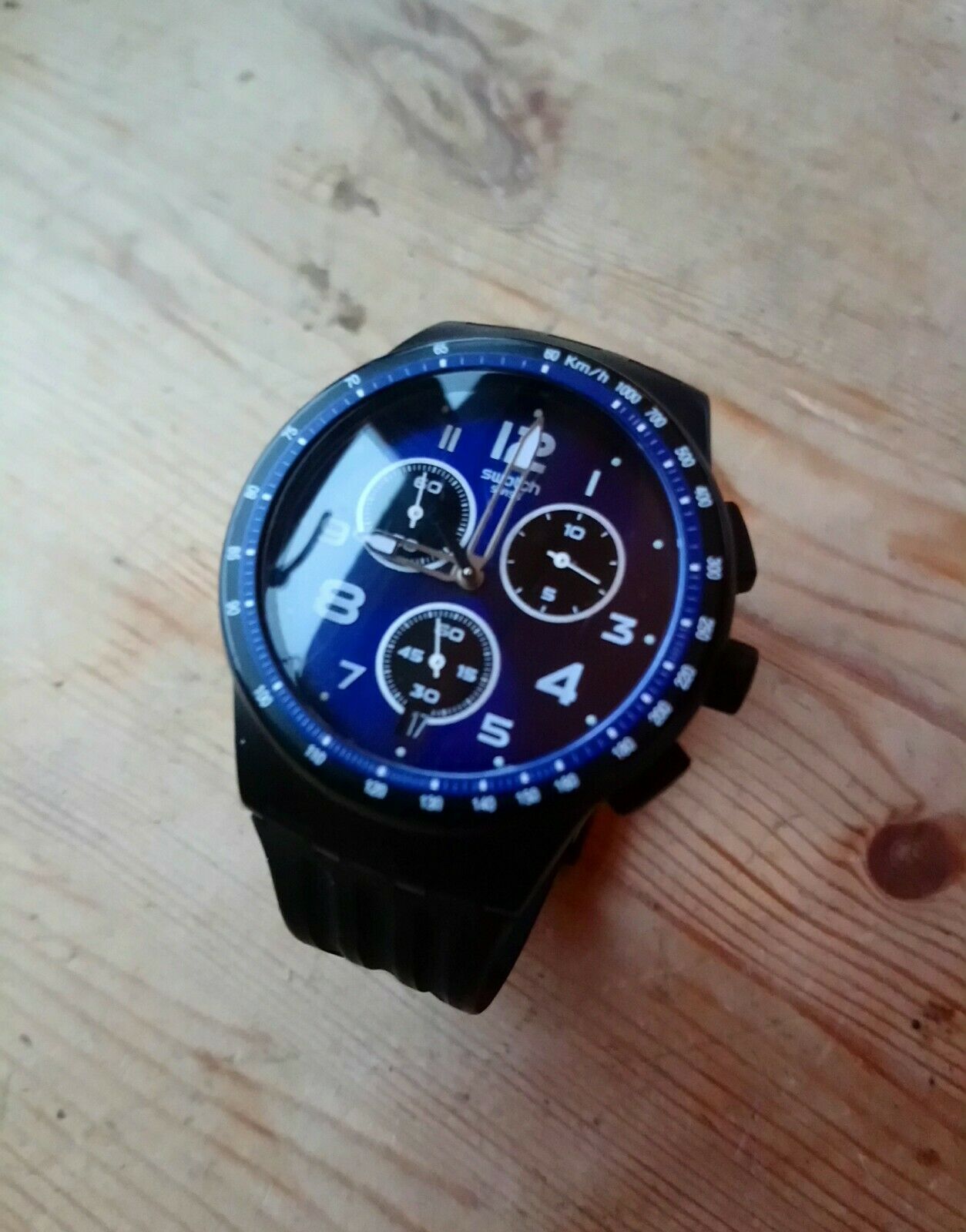 Swatch Originals Nitespeed Blue Dial Silicone Strap Men's Watch