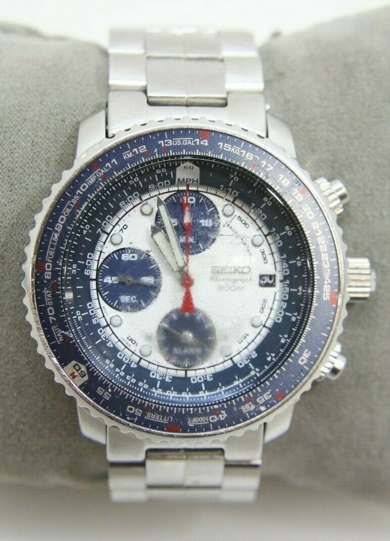 SEIKO 7T62 0EB0 Flightmaster CHRONOGRAPH 200M Men s Watch