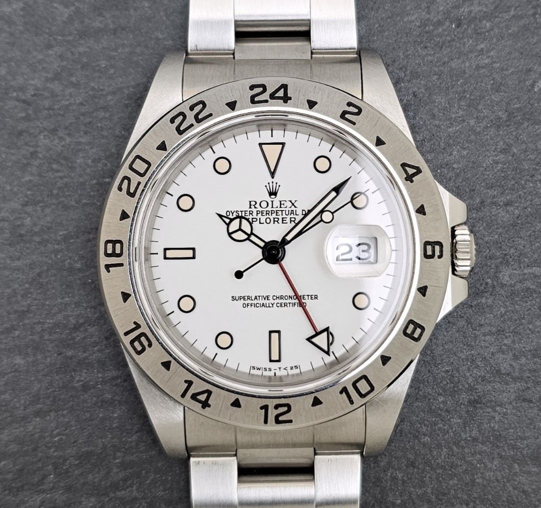 1992 Unpolished Rolex Explorer II 16570 White Tritium Dial with