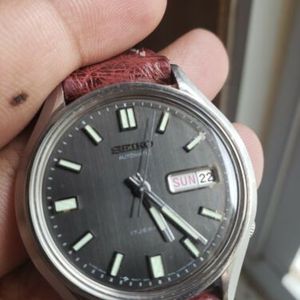 Seiko 6309 8239 vintage 36mm watch automatic 17j quickset day/date grey  sunburst | WatchCharts