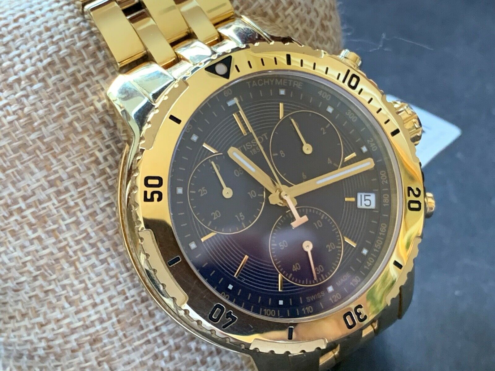 Mens Tissot T067417A Men s PRS 200 Gold Tone Chronograph Watch