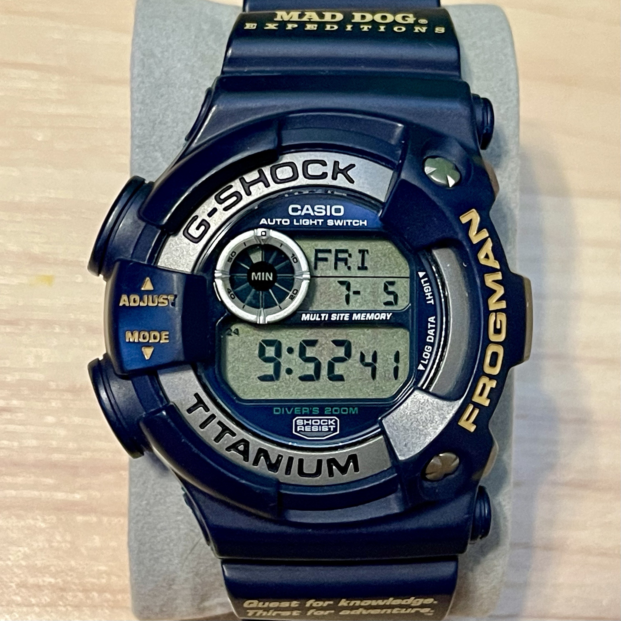 WTS Casio G Shock DW 9900MD 2T Mad Dog Expeditions Navy Blue Titanium Frogman Digital Diving Watch 9900 Series WatchCharts