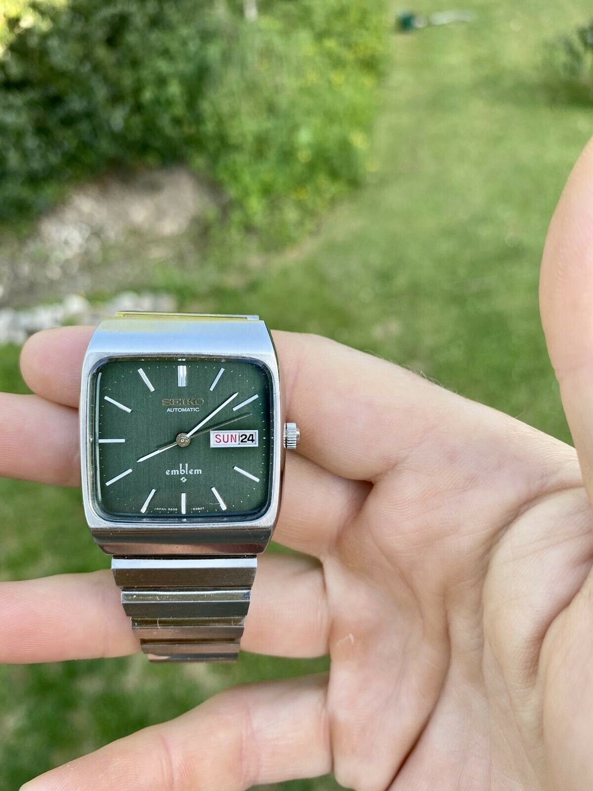 1円スタート】SEIKO セイコー エンブレム スクエア 5606-5190 自動巻き 