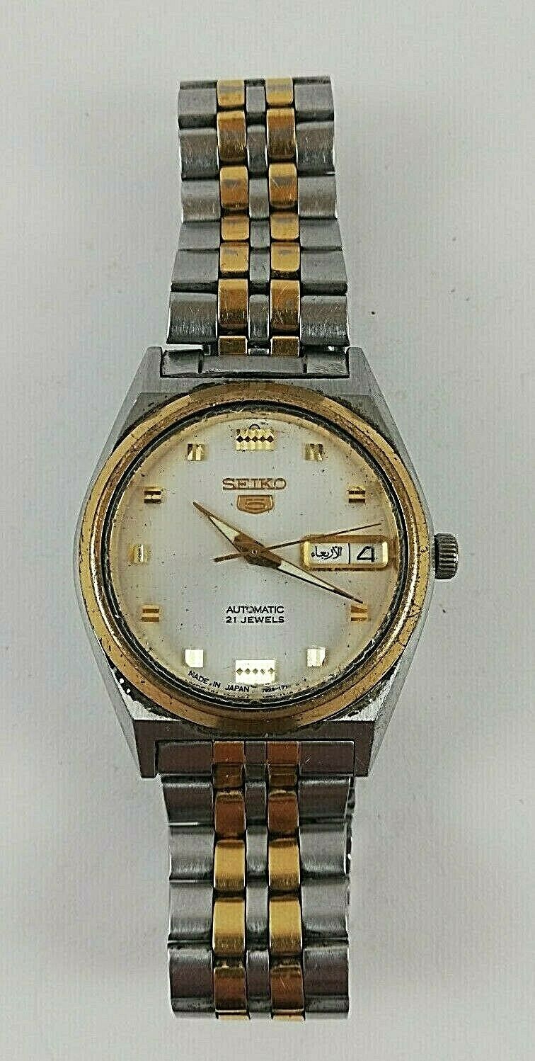SEIKO 5 Automatic 21 Jewels 7S26-0070 Japan Day(Eng/Arabic) Date