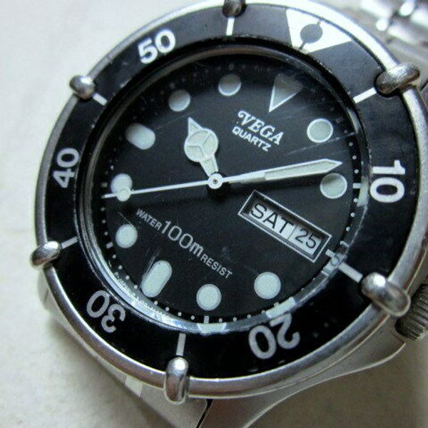 CITIZEN VEGA ダイバーズウォッチ GN-4-S 100m 稼働品 Citizen VEGA GN-4-S Diver Watch Day Date 100m Water Resist