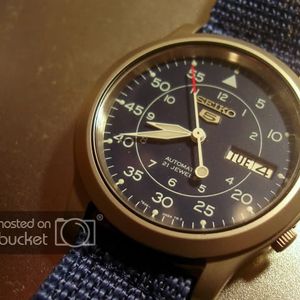 Seiko 5 Military watch - blue canvas strap $50 shipped | WatchCharts
