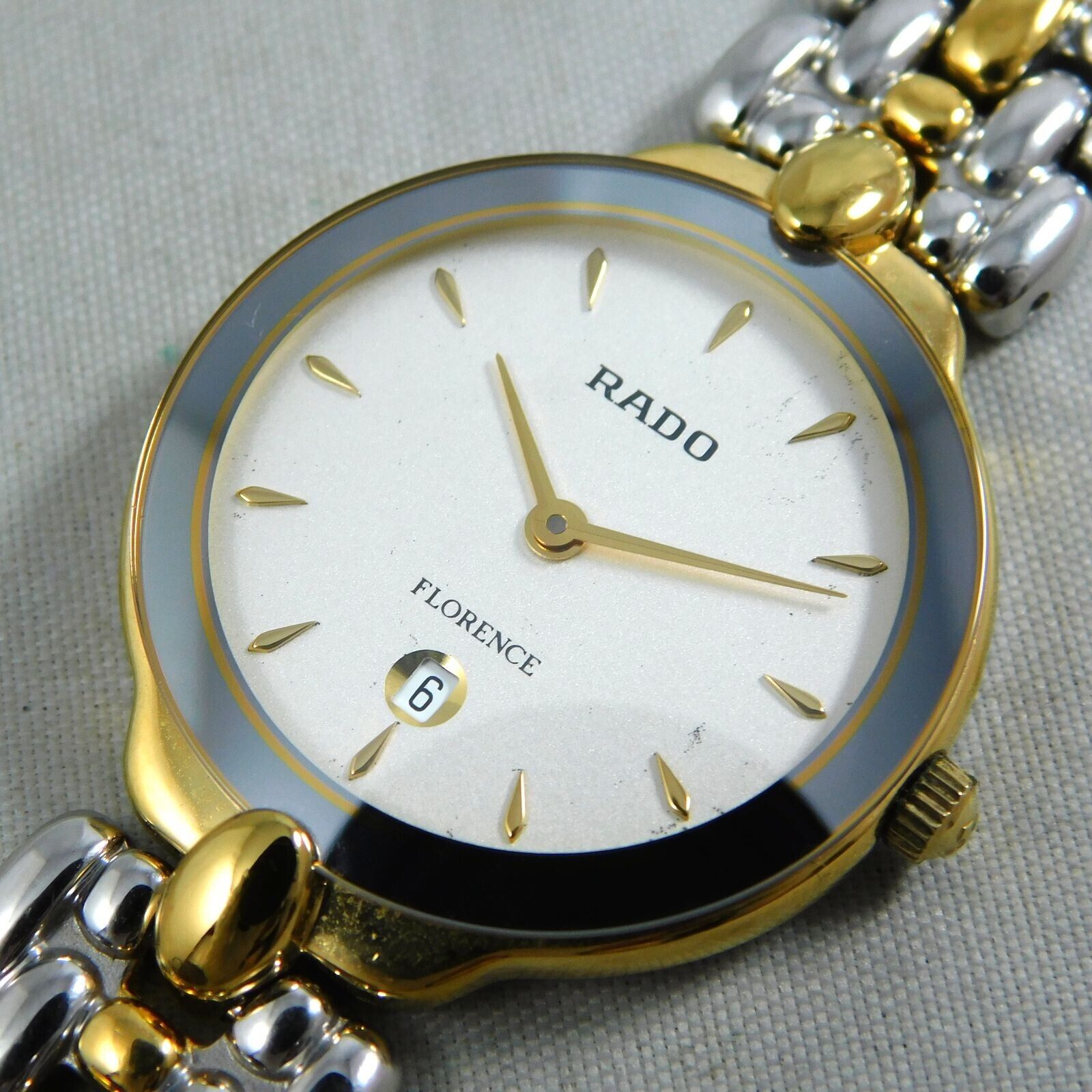 RADO FLORENCE 160.3664.2 DATE GOLD SILVER BOY'S VINTAGE WATCH