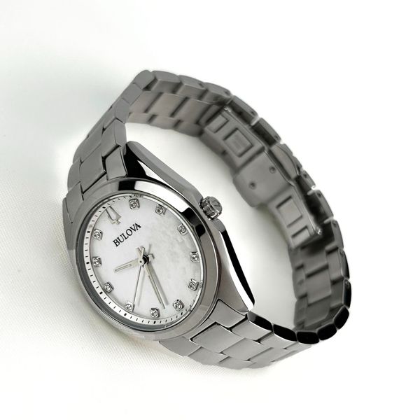 Bulova 96P228 Surveyor Women's Diamond white mother-of-pearl Dial ...