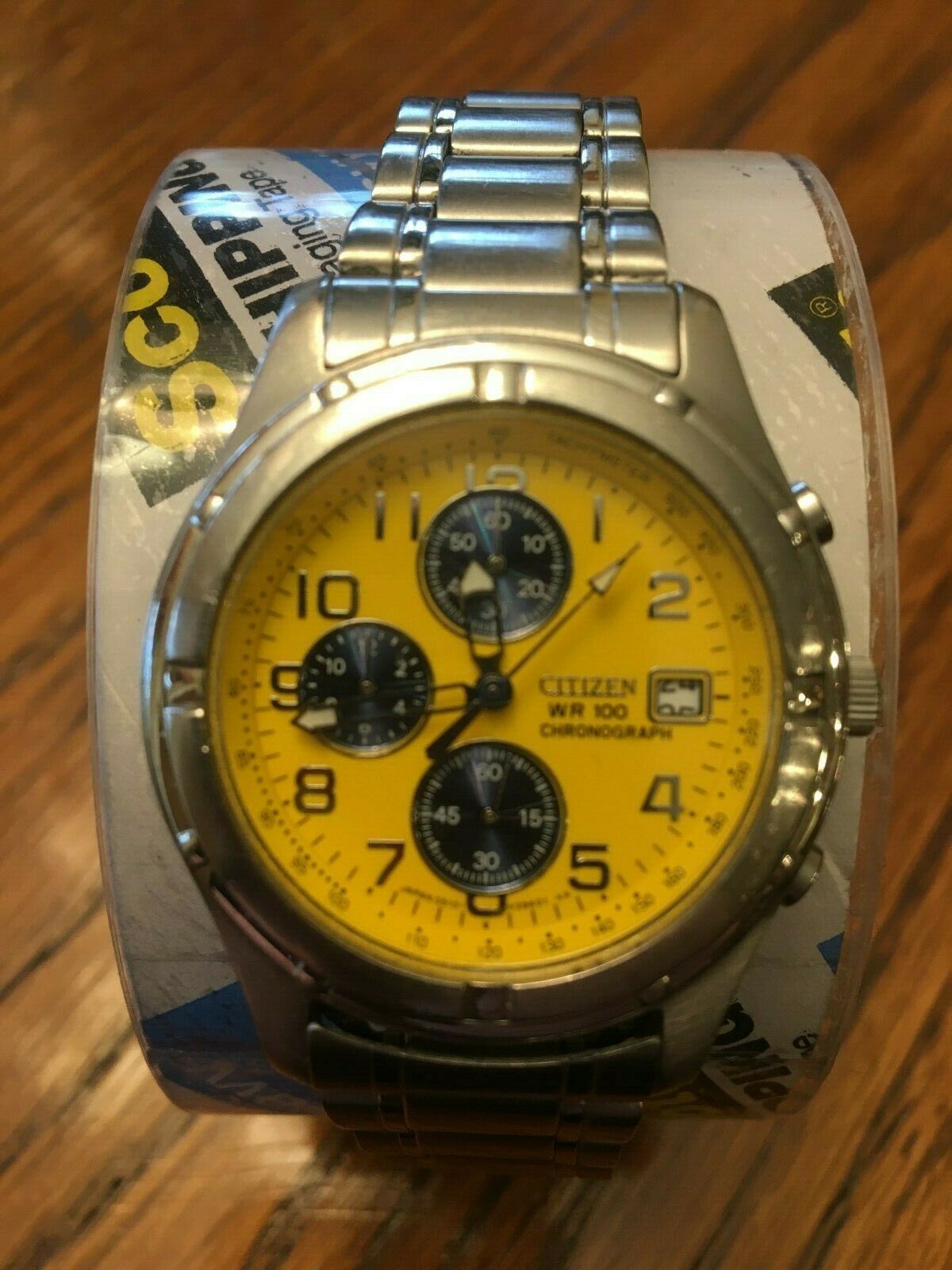 Citizen Men's Chronograph Watch Yellow Blue 40mm 0510-n22951