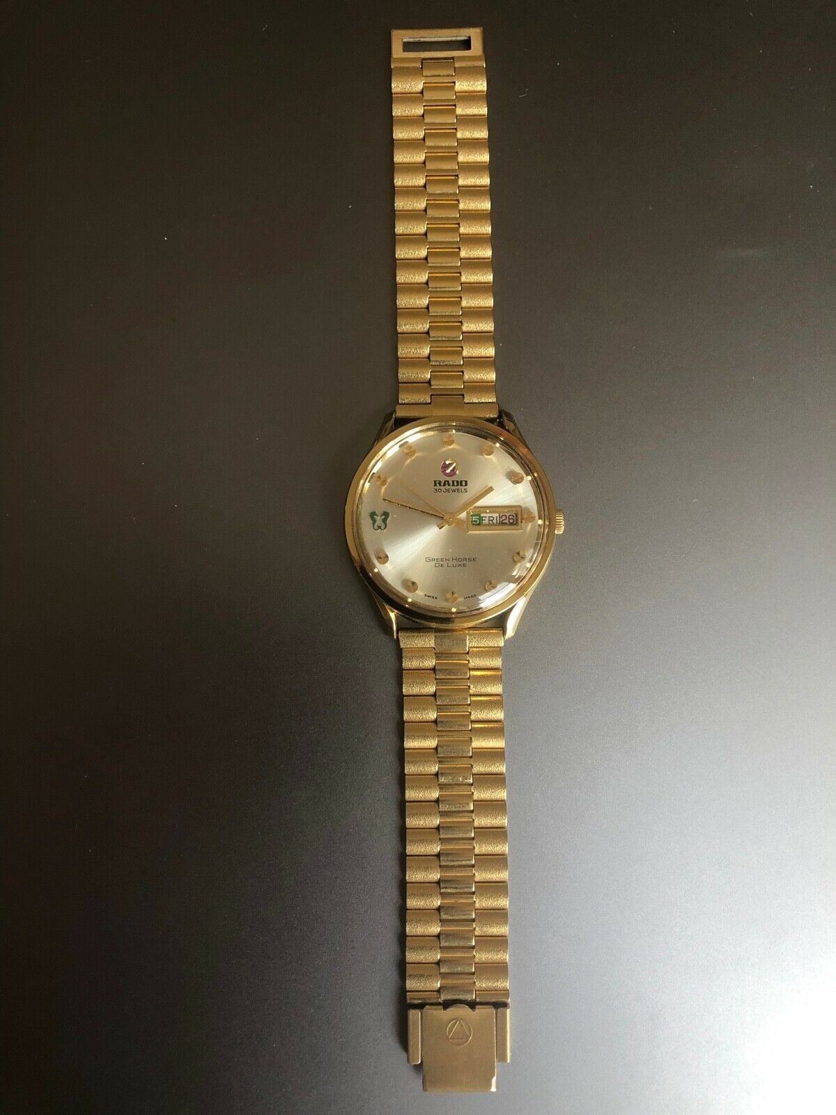 RARE-1960s Vintage Rado Green Horse De Luxe Daymaster Ref:11789