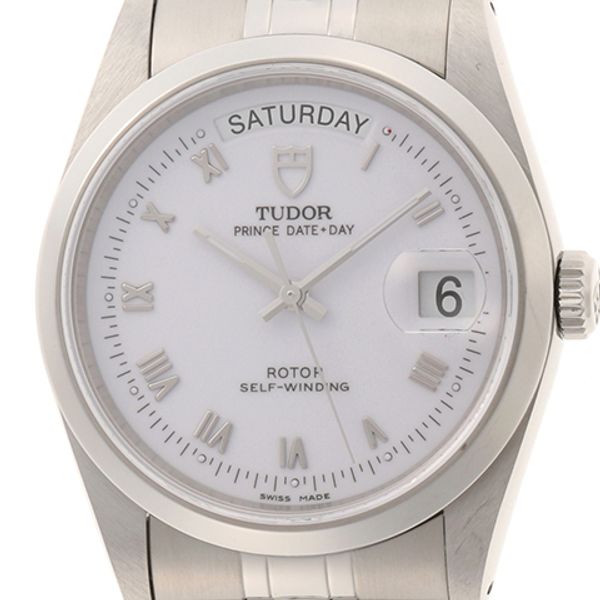 [Parallel] TUDOR Tudor Prince Day-Date 76200 SS White Roman Dial Men's ...