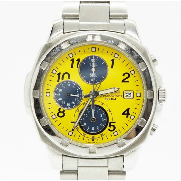 [Used] SEIKO Chronograph 7T920CA0 "Seiko Quartz Yellow x Silver Men's