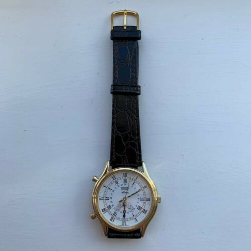 Vintage Seiko 8M15 9009 Alarm Day Date Quartz Magic Hands Watch