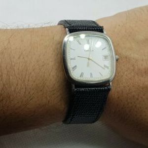 Omega Mens De Ville Quartz Date Roman Numerals Swiss Watch Cal