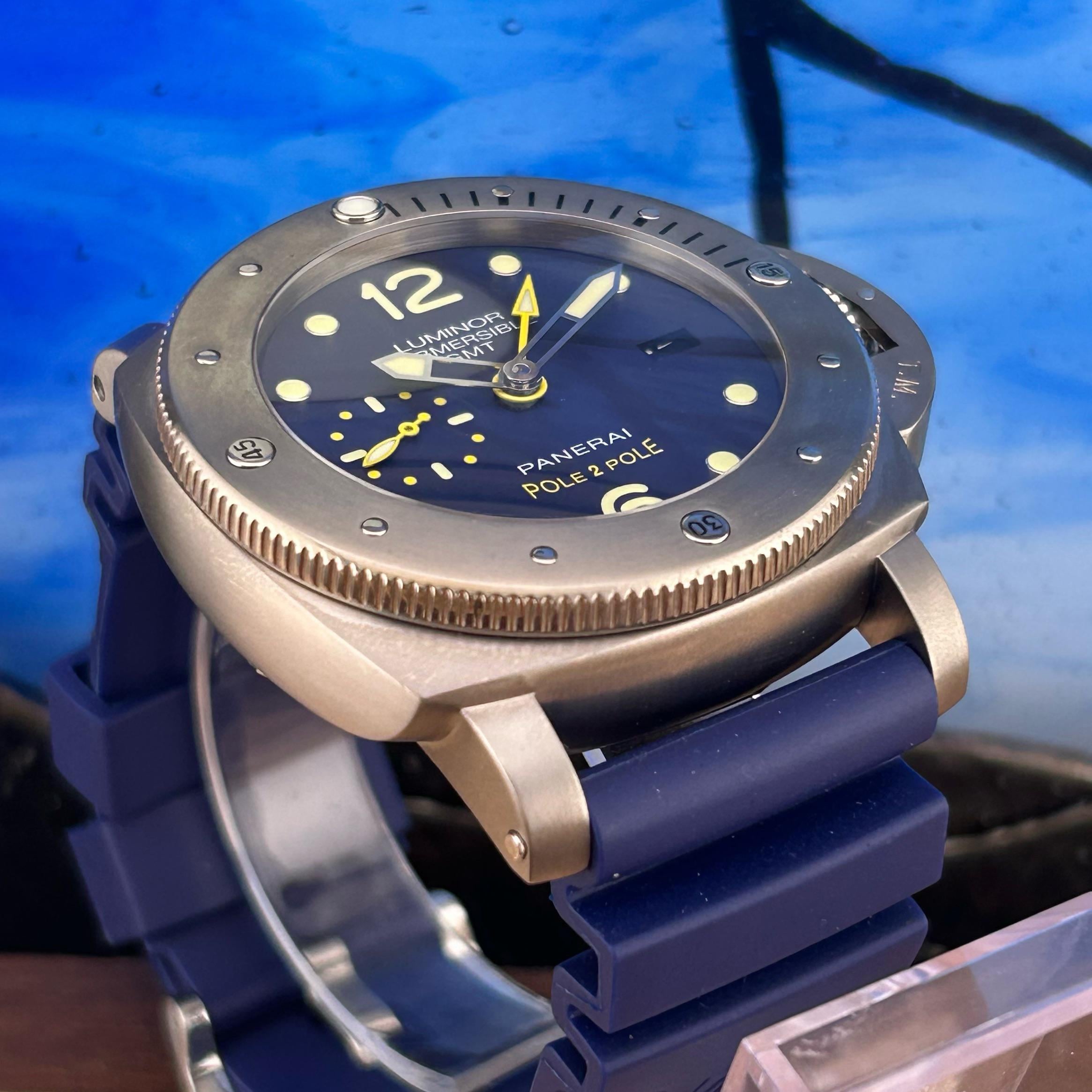 WTS Panerai PAM00719 Titanium Submersible GMT Mike Horn Pole 2