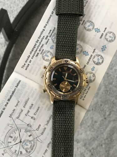 Vintage Seiko 6M25 6069 Dancing Hands Chrono Alarm 41mm With