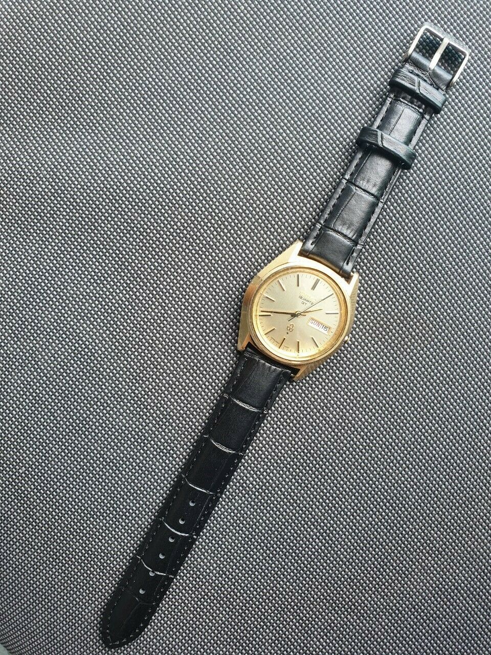 Seiko Quartz QT 3803-7031 Gold Plated JDM Kanji Mens Japan Watch