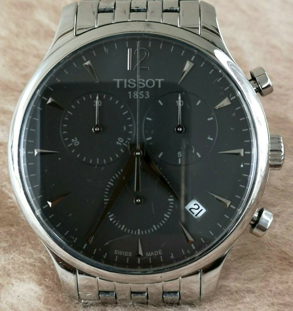 TISSOT T063617 A 1/10th Second CHRONOGRAPH St. Steel Quartz